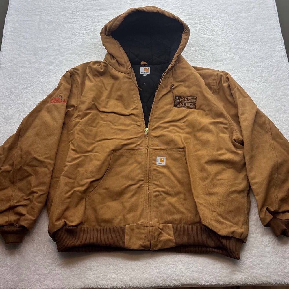 Carhartt J140 BRN Brown Duck Quilted Flannel Lined Active Jacket Mens 3XL USA